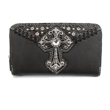 Load image into Gallery viewer, Lindsey Rhinestone Cross WristletWallet (Was $23 / Now $11.50)
