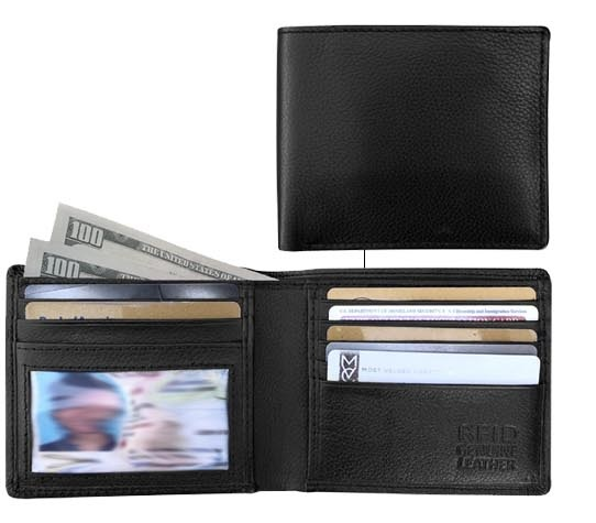 BI-Fold Leather Wallet w/RFID